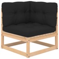 vidaXL Garten-Ecksofa mit Anthrazit Kissen Massivholz Kiefer