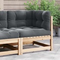 vidaXL Garten-Ecksofa mit Anthrazit Kissen Massivholz Kiefer