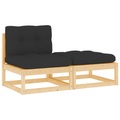 vidaXL 2-tlg. Garten-Lounge-Set mit Kissen Massivholz Kiefer