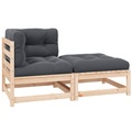 vidaXL 2-tlg. Garten-Lounge-Set mit Kissen Massivholz Kiefer