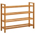 vidaXL Schuhregal mit 4 Etagen 100x27x80 cm Massivholz Eiche