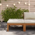 vidaXL Hocker mit Cremeweißem Kissen Massivholz Akazie