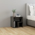 vidaXL, vidaXL Nachttisch Hochglanz-Grau 40x30x40 cm Spanplatte