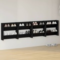 vidaXL Wand-Schuhschränke 4 Stk. Schwarz 60x18x60 cm Spanplatte