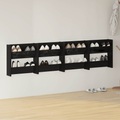 vidaXL Wand-Schuhschränke 4 Stk. Hochglanz-Schwarz 60x18x60 cm