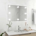 vidaXL Wandspiegel ohne Rahmen mit LED-Beleuchtung Rechteckig Glas