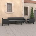 vidaXL 4-tlg. Garten-Lounge-Set mit Kissen PP Anthrazit