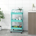 vidaXL Küchenwagen 3 Etagen Türkis 42x35x85 cm Eisen und ABS
