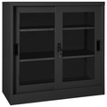vidaXL, vidaXL Schrank mit Schiebetür Anthrazit 90x40x90 cm Stahl