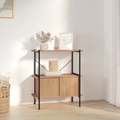 vidaXL Regal mit 3 Böden und Schrank 80x40x92 cm Stahl Holzwerkstoff