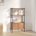 vidaXL Regal mit 4 Böden und Schrank 80x40x130 cm Stahl Holzwerkstoff