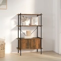 vidaXL Regal mit 4 Böden und Schrank 80x40x130 cm Stahl Holzwerkstoff
