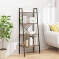 vidaXL Standregal 4 Böden Dunkelbraun und Schwarz 56x35x140 cm