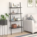 vidaXL Anlehnregal mit 4 Ablagen Schwarz 64x34x150,5 cm