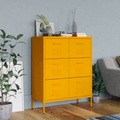 vidaXL Schubladenschrank Senfgelb 80x35x101,5 cm Stahl