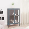 vidaXL Sideboard Anthrazit 75x35x105 cm Stahl und Glas