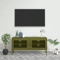 vidaXL TV-Schrank Olivgrün 105x35x50 cm Stahl