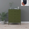 vidaXL, vidaXL Kommode Olivgrün 80x35x101,5 cm Stahl