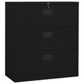 vidaXL Aktenschrank Schwarz 90x46x103 cm Stahl