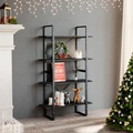 vidaXL Bücherregal 4 Fächer Grau 80x30x140 cm Holzwerkstoff