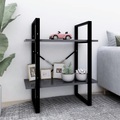vidaXL Bücherregal 2 Fächer Grau 60x30x70 cm Spanplatte