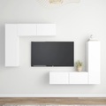 vidaXL 4-tlg. TV-Schrank-Set Weiß Holzwerkstoff