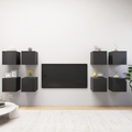 vidaXL TV-Wandschränke 8 Stk. Grau 30,5x30x30 cm