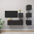 vidaXL 5-tlg. TV-Schrank-Set Grau Spanplatte