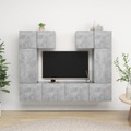 vidaXL 6-tlg. TV-Schrank-Set Betongrau Holzwerkstoff