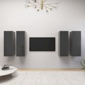 vidaXL TV-Schränke 4 Stk. Hochglanz-Grau 30,5x30x90 cm Spanplatte