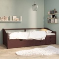 vidaXL, vidaXL Tagesbett 3-Sitzer Schubladen Dunkelbraun Kiefernholz 90x200 cm