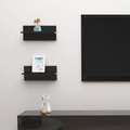vidaXL Wandregale 2 Stk. Hochglanz-Schwarz 40x11,5x18 cm