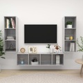 vidaXL 3-tlg. TV-Schrank-Set Betongrau Spanplatte