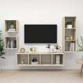 vidaXL 4-tlg. TV-Schrank-Set Sonoma-Eiche Spanplatte