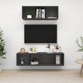 vidaXL 2-tlg. TV-Schrank-Set Grau Spanplatte