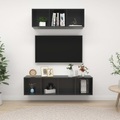 vidaXL 2-tlg. TV-Schrank-Set Hochglanz-Grau Spanplatte