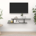 vidaXL TV-Wandregal Schwarz 125x18x23 cm Spanplatte