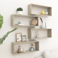 vidaXL Würfelregale 4 Stk. Sonoma-Eiche 60x15x23 cm Spanplatte