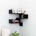 vidaXL Wand-Eckregal Schwarz 40x40x50 cm Spanplatte