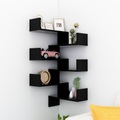 vidaXL Wand-Eckregale 2 Stk. Schwarz 40x40x50 cm Spanplatte