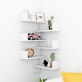 vidaXL Wand-Eckregale 2 Stk. Hochglanz-Weiß 40x40x50 cm Spanplatte