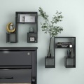 vidaXL Wandregale 2 Stk. Hochglanz-Schwarz 50x15x50 cm Spanplatte