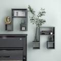 vidaXL Wandregale 2 Stk. Hochglanz-Grau 50x15x50 cm Spanplatte