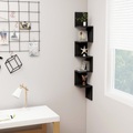 vidaXL Wand-Eckregal Schwarz 20x20x127,5 cm Spanplatte