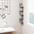 vidaXL Wand-Eckregal Betongrau 20x20x127,5 cm Spanplatte