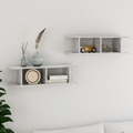 vidaXL Wandregale 2 Stk. Betongrau 78x18x20 cm Spanplatte