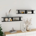 vidaXL Wandregale 2 Stk. Hochglanz-Grau 105x18x20 cm Spanplatte