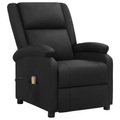 vidaXL Massagesessel Schwarz Echtleder