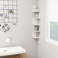 vidaXL Wand-Eckregal Hochglanz-Weiß 20x20x127,5 cm Spanplatte