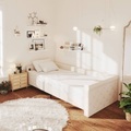 vidaXL Tagesbett USB Creme Stoff 90x200 cm